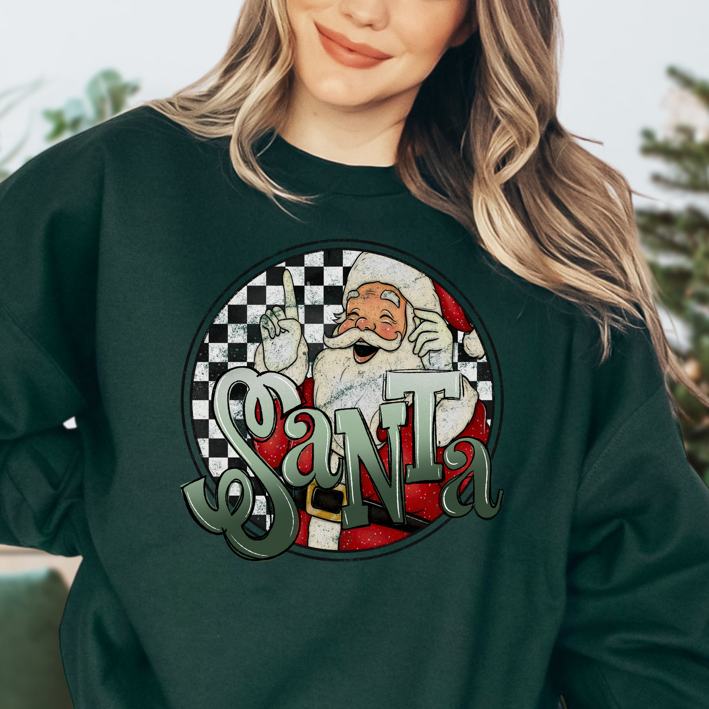 Checkered Vintage Santa