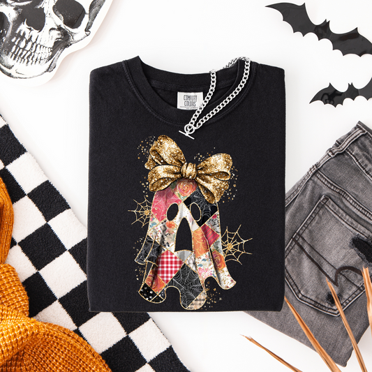 Faux Glitter Patchwork Ghost