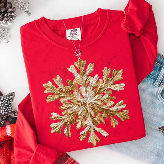 Painted Gold Snowflake