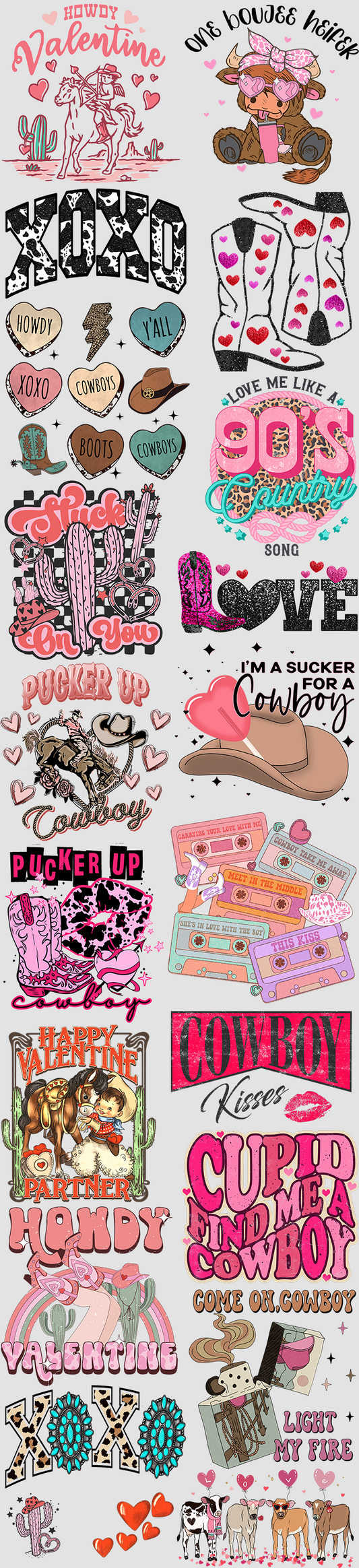Western Valentine's Day Premade Gang Sheet