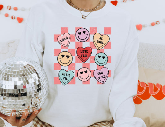 Checkerboard Candy Heart Distressed