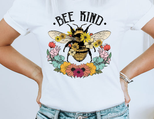 Bee Kind Floral DTF Transfer