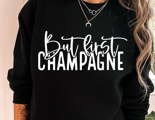 But First Champagne- White DTF Transfer