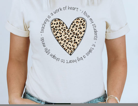 Leopard Print Heart DTF Transfer