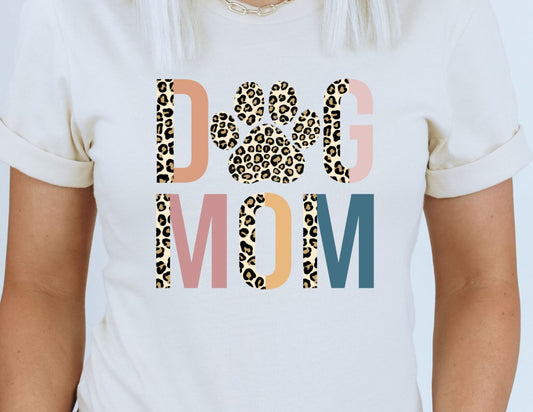 Dog Mom Multicolor Leopard DTF Transfer