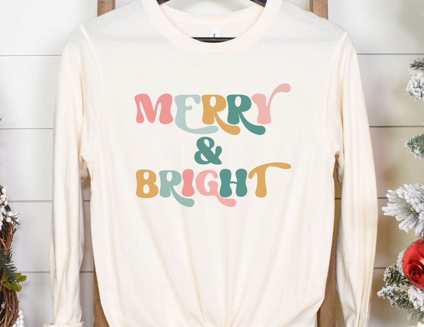 Retro Merry & Bright DTF Transfer