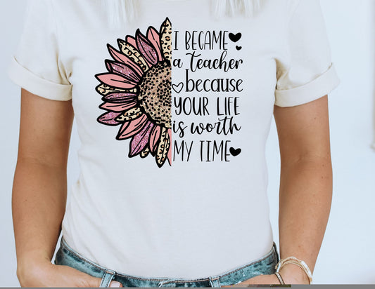 Teacher Sunflower DTF Transfer