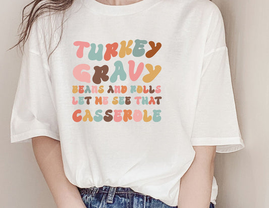 Turkey Gravy Beans and Rolls DTF Transfer